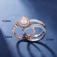 Yellow Rose Gold Engagement Ring Set 925 Sterling Silver Adjustable Enhancer Band Simulated Diamond CZ Romantic Jewelry