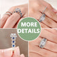 3 Pcs Wedding Ring Sets for Women 925 Sterling Silver 2.6Ct Princess Cut White Blue