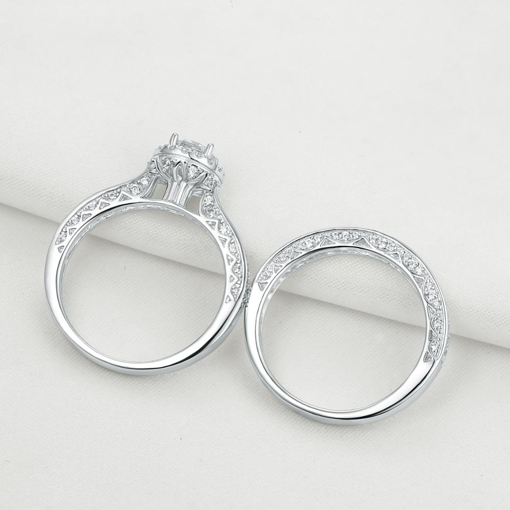 2.4Ct Round White Wedding & Engagement Ring Set 925 Sterling Silver