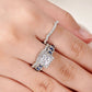 3 Pcs Wedding Ring Sets for Women 925 Sterling Silver 2.6Ct Princess Cut White Blue