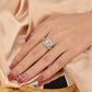 Double Halo Round Cut victorian Style 925 Silver Ring Set