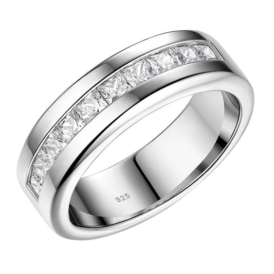 Genuine 925 Sterling Silver Wedding Rings for Men